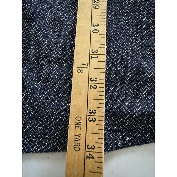 Free People Size S Metallic Navy Skater Mini Babydoll Party Dress Long Sleeve - Picture 8 of 11